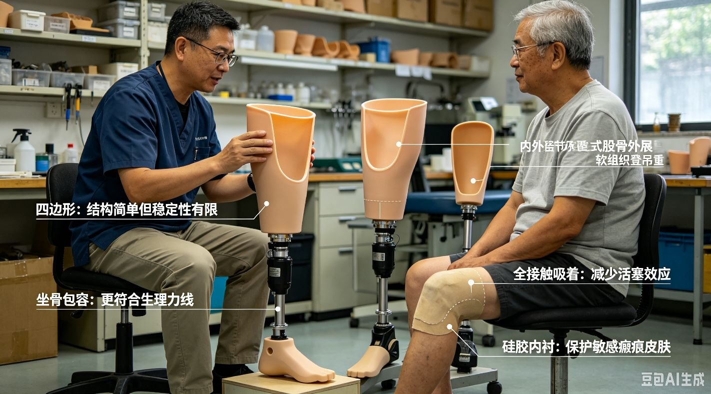 大腿假肢接受腔：生物力学适配与循证实践边界