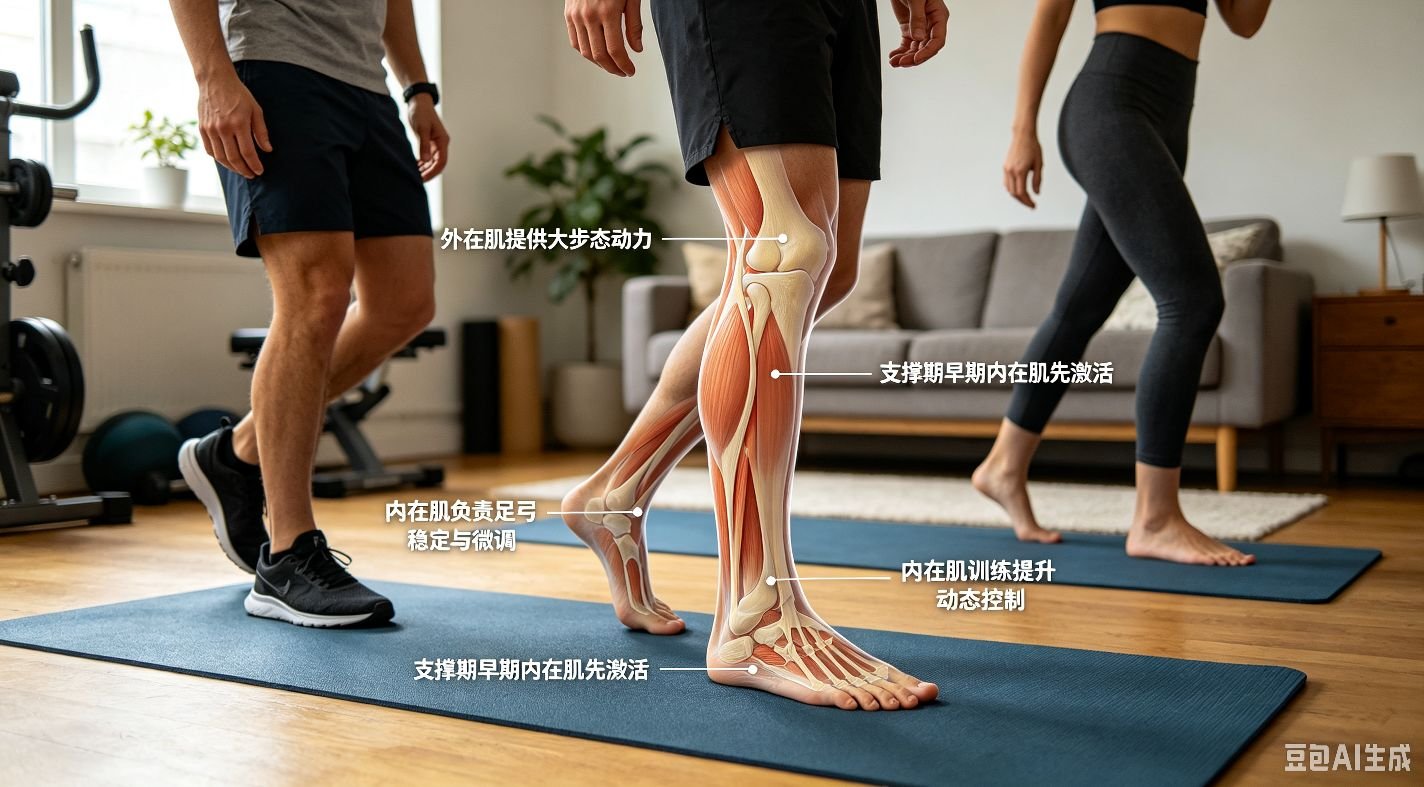 足部肌骨系统：静态骨架与动态肌肉的协同支撑逻辑