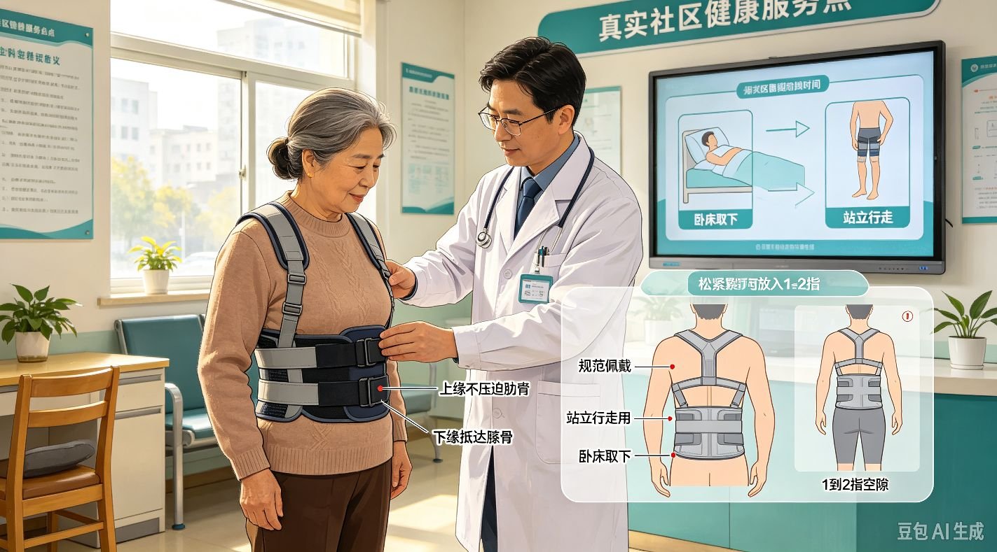 腰部固定支具：脊柱康复的临时力学支撑